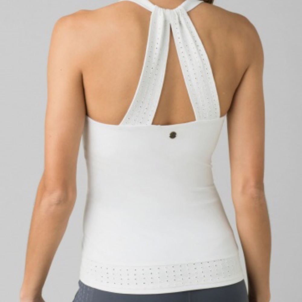 Prana Faro Yoga Support Top in Soft White Size Small (worn)